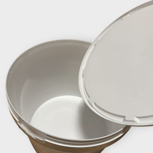 Lot de 5 x Seau 10 L litres en Plastique avec Couvercle – Étanche, Réutilisable et Idéal pour Produits Alimentaires ou Industrie