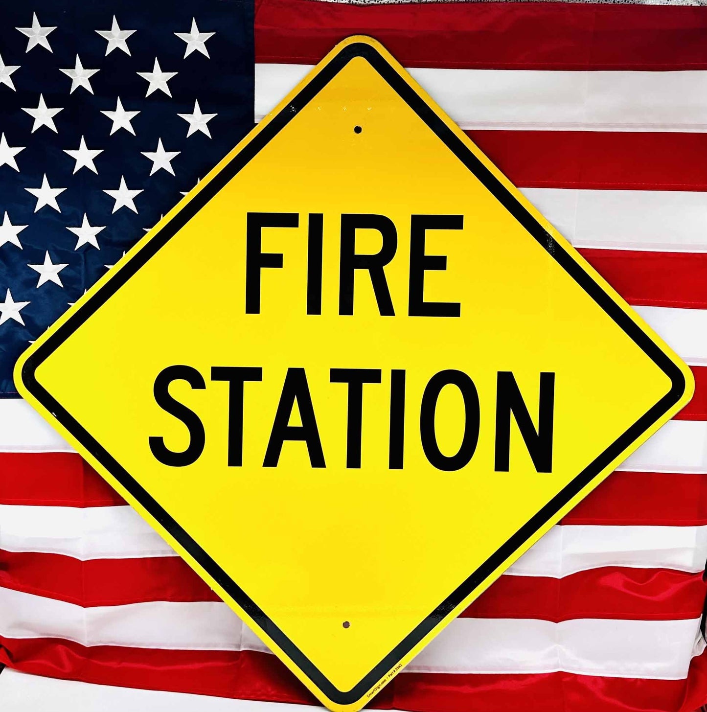 Road Sign Fire Station XXL