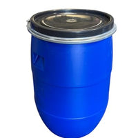 Fût plastique 60 L – Couvercle amovible – Bidon bleu ouverture totale pour stockage liquides et soli