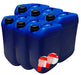 Lot de 6 Bidons Plastique Bleu 25 L avec Bouchon Hermétique DIN 61 et 2 Robinets Verseurs – PEHD