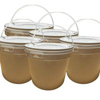Lot de 5 x Seau 5 litres en Plastique avec Couvercle – Étanche, Réutilisable et Idéal pour Produits Alimentaires ou Industriels