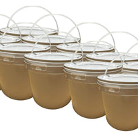 Lot de 10 x Seau 5 litres en Plastique avec Couvercle – Étanche, Réutilisable et Idéal pour Produits Alimentaires ou Industriels