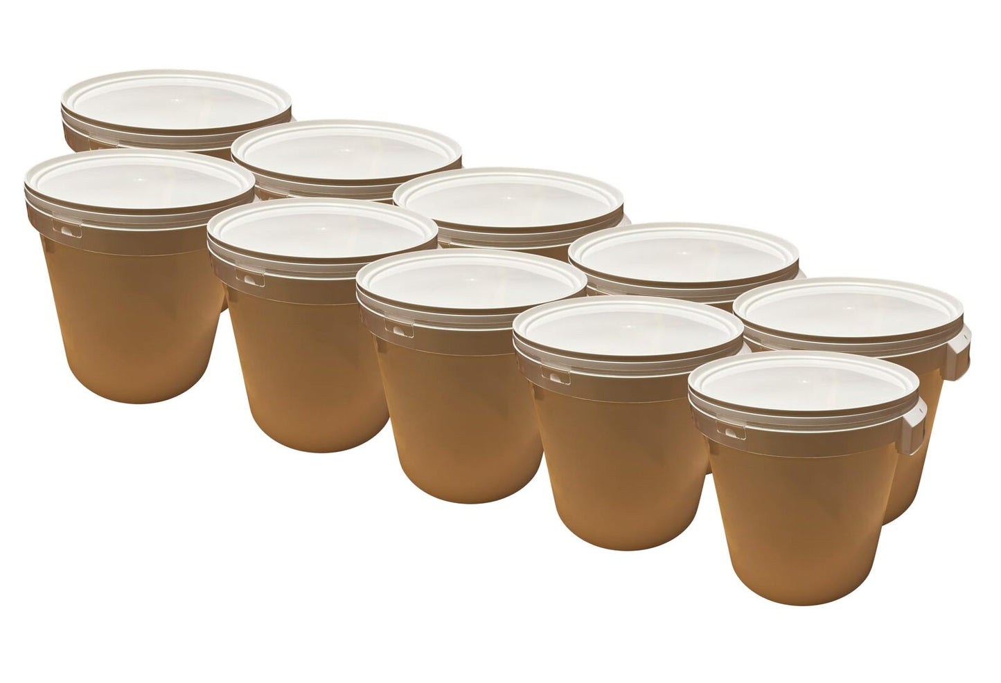 LOT 10 X Seau Plastique 32 L litres avec POIGNÉE RENFORCÉE ET Couvercle HERMÉTIQUE – Durable ET EMPILABLE pour Usage Domestique 