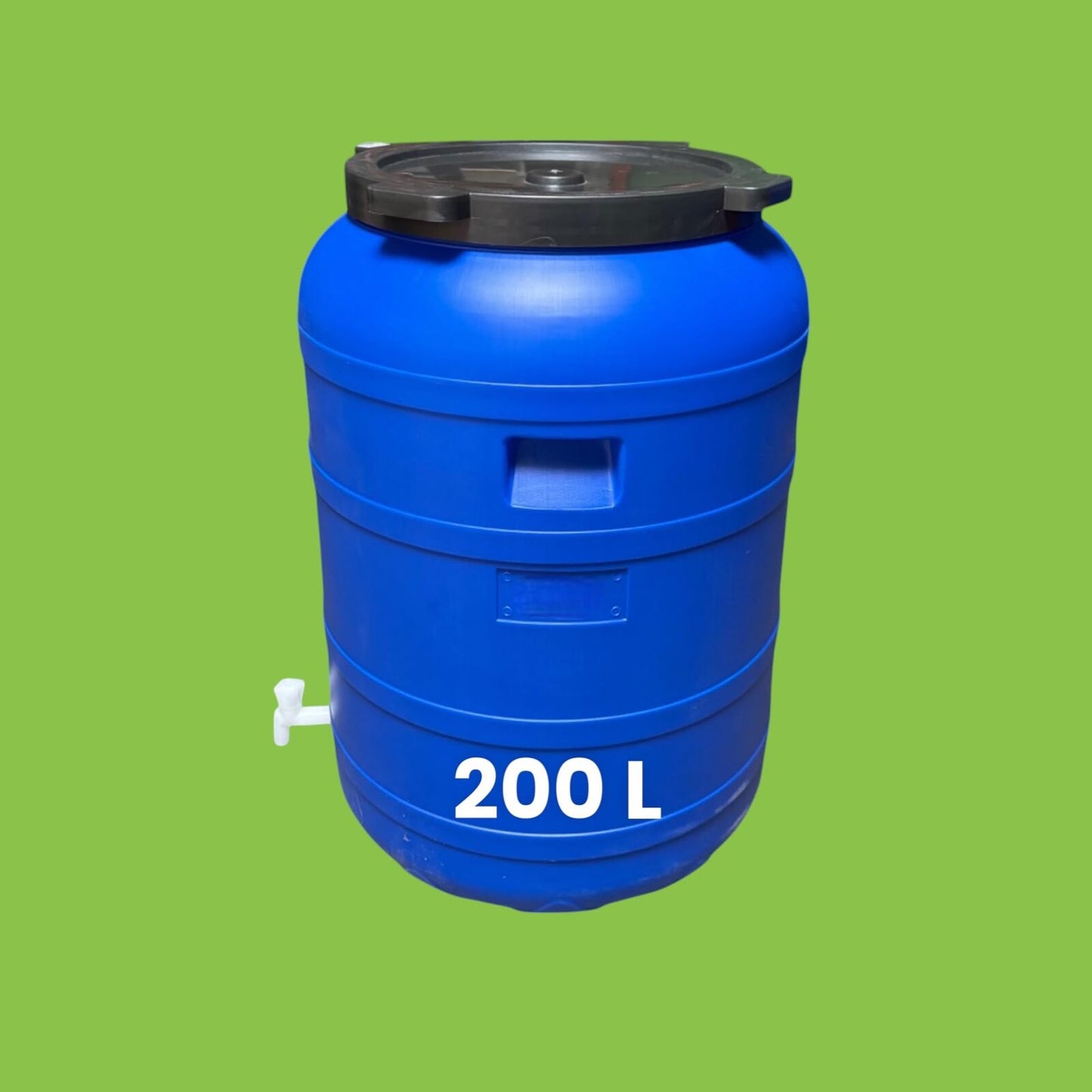 Fût plastique 200 L – Couvercle à visser et robinet – Baril alimentaire grande capacité