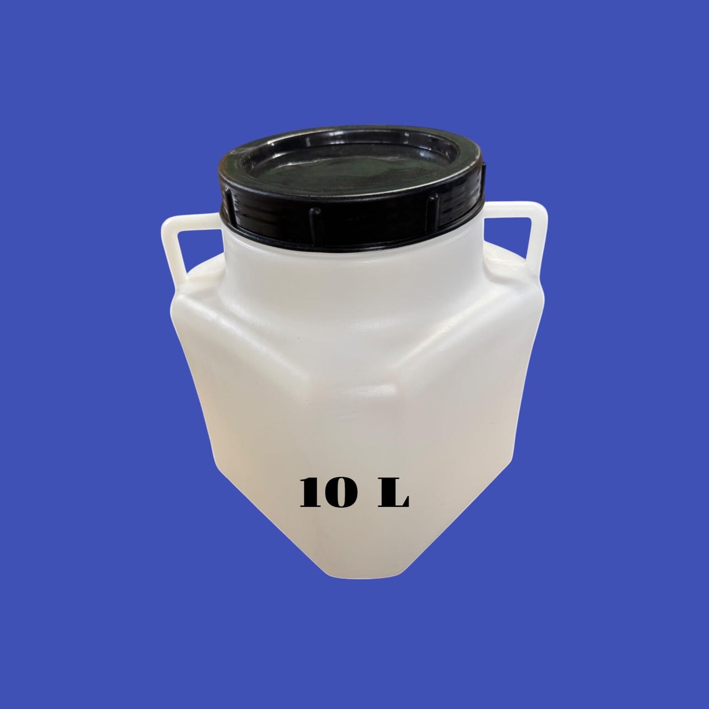 Bidon plastique 10 L — Large ouverture Ø13,5 cm — Stockage alimentaire et eau potable — Poignée et c
