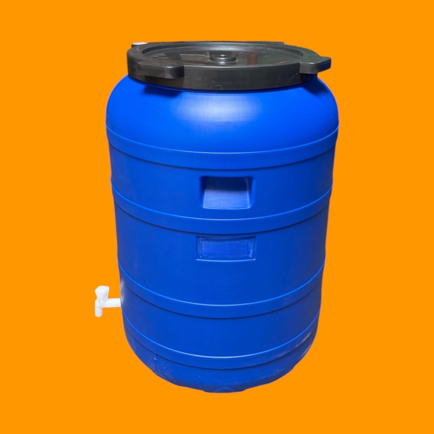 Fût plastique 420 L – Couvercle à visser et robinet – Stockage eau, aliments et liquides