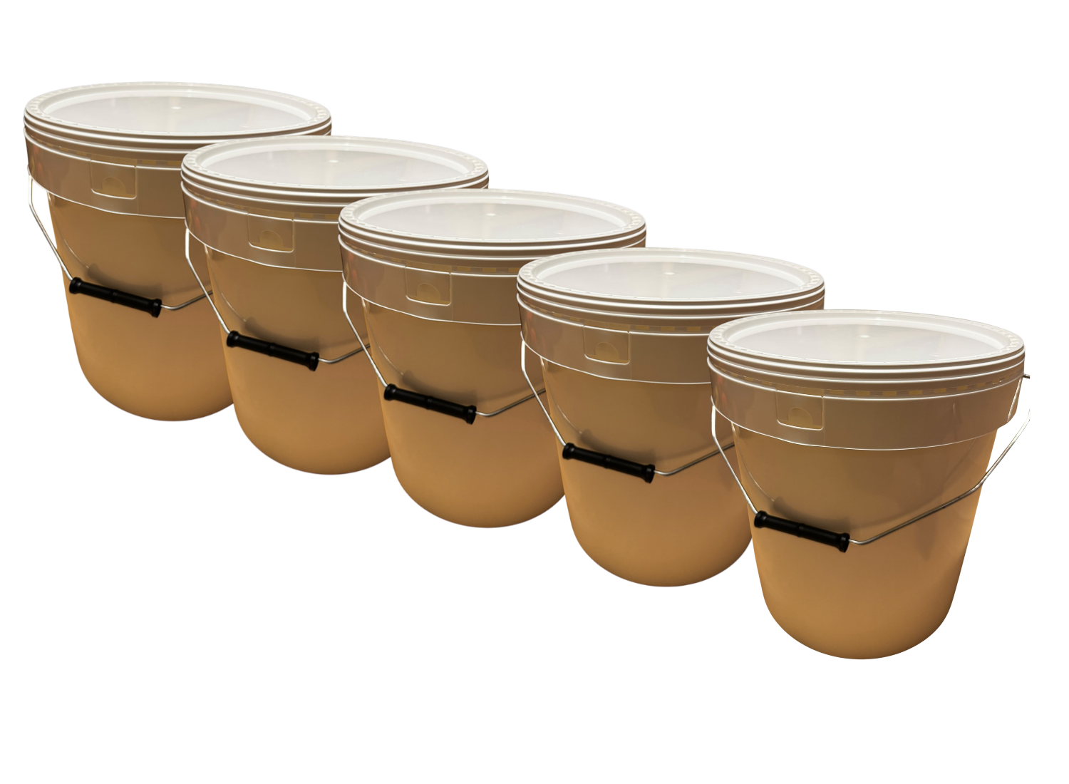 Lot de 5 Seaux Plastiques 20 L avec Couvercle Hermétique – Robustes, Étanches et Empilables - Jordan & Jordan