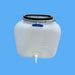 Square 100L plastic drum with spout and lid, made of food-grade HDPE by Jordan & Jordan, shown in white.