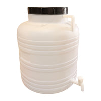 Fût alimentaire 60 L blanc avec robinet et couvercle à visser