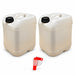 Lot de 2 bidons plastique 20 L naturels avec bouchon et 1 robinet verseur