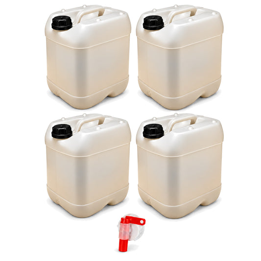 Lot de 4 bidons plastique 30 L avec robinet verseur