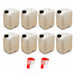 Lot de 8 bidons plastique 20 L naturels avec bouchon et 2 robinets verseurs