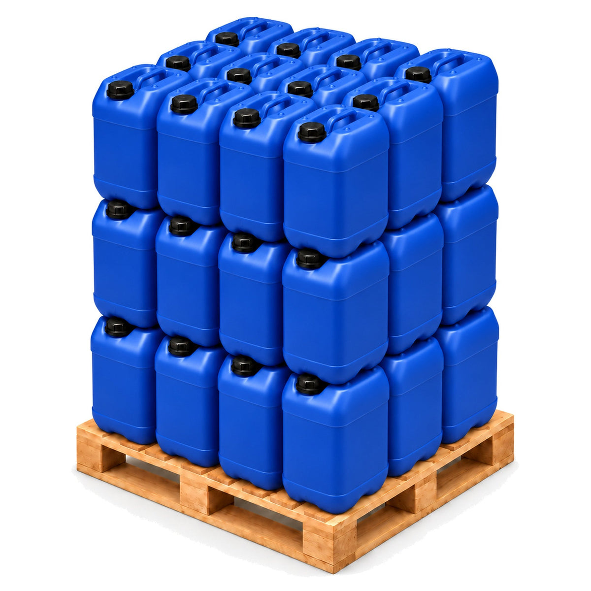 Palette de 36 bidons plastique bleus 30 L