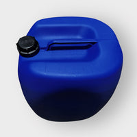 Set of 3 blue plastic 30L jerry cans from Jordan & Jordan, durable containers for secure food and chemical storage.