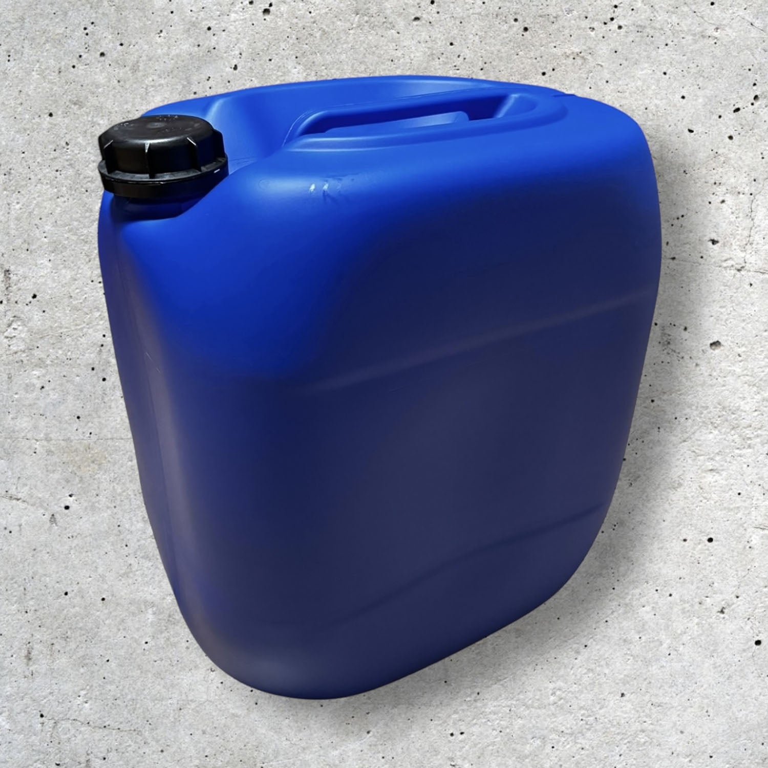 Set of 3 blue plastic 30L jerry cans from Jordan & Jordan, durable containers for secure food and chemical storage.