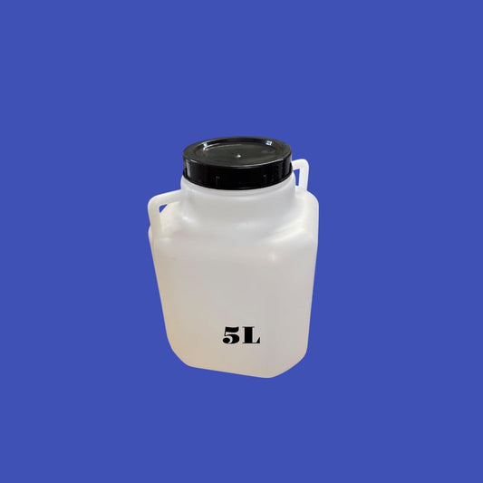 Bidon plastique 5 L — Large ouverture — Stockage alimentaire et eau potable — Haute résistance et étanchéité