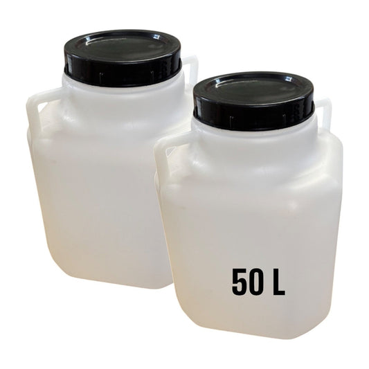 Bidon plastique 50 L avec couvercle à visser – Stockage eau, aliments secs et liquides