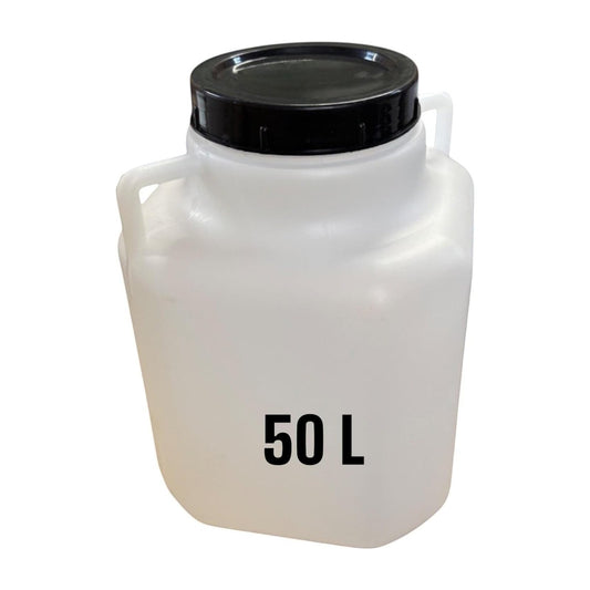 Bidon plastique 50 L avec couvercle à visser – Stockage eau, aliments secs et liquides