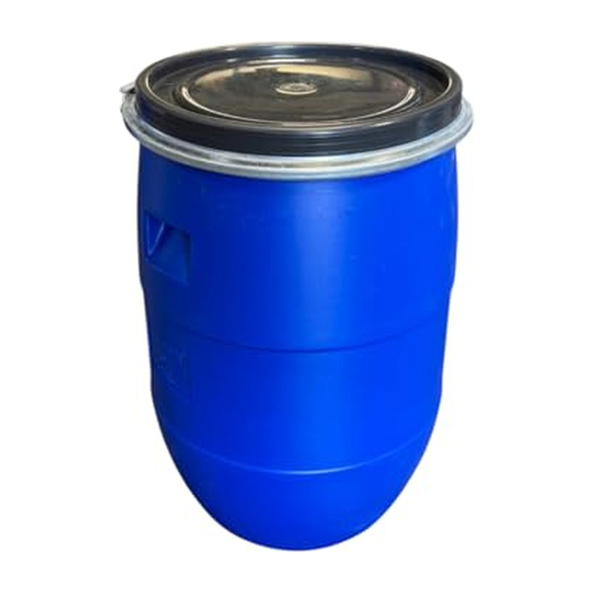 Fût plastique 60 L bleu vue 3/4
