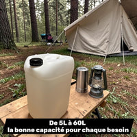 Lot de 10 Jerricans 5 L avec bouchon étanche et 2 robinets verseurs – Bidons plastiques PEHD alimentaires et techniques