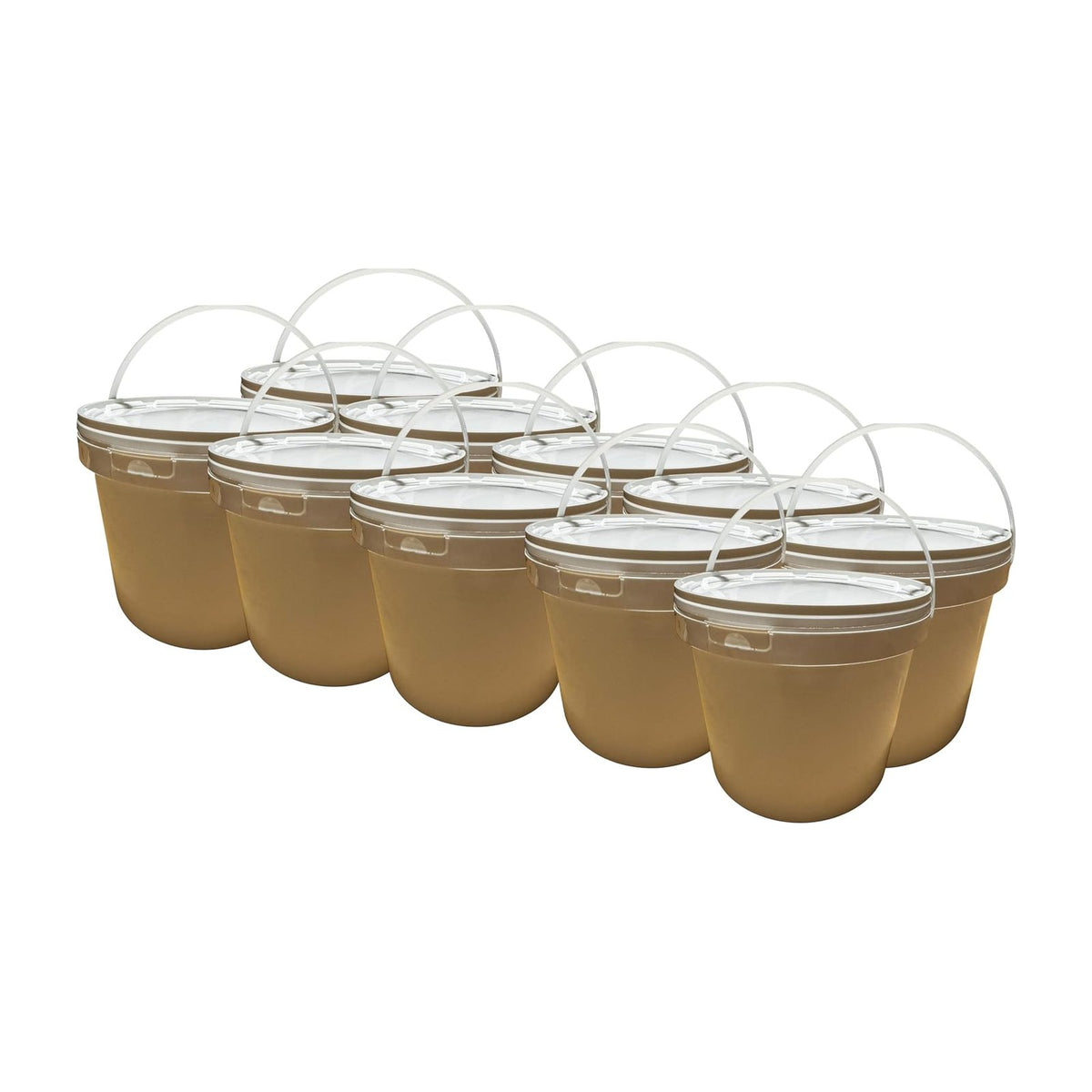Lot de 10 Seaux Plastiques 5 L avec Couvercle Hermétique – Étanches, Empilables et Réutilisables