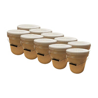 Lot de 10 x Seau Plastique 20 L litres avec Couvercle – Robuste, Étanche et Réutilisable pour Usage Domestique ou