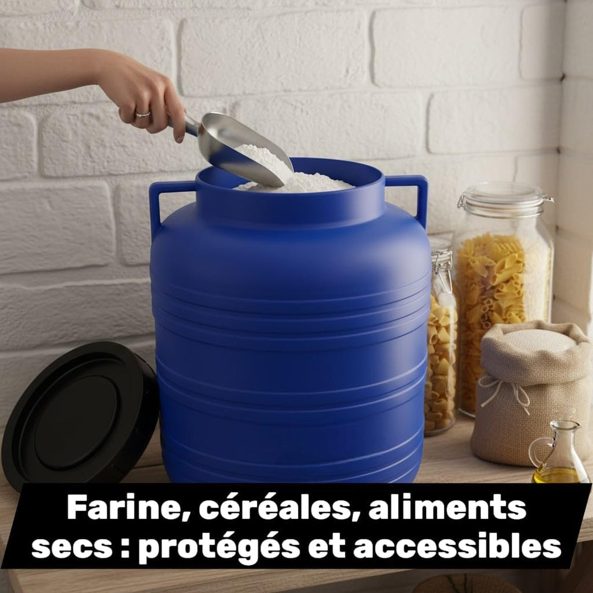 Lot de 2 réservoirs alimentaires 60 L avec grande ouverture et robinet