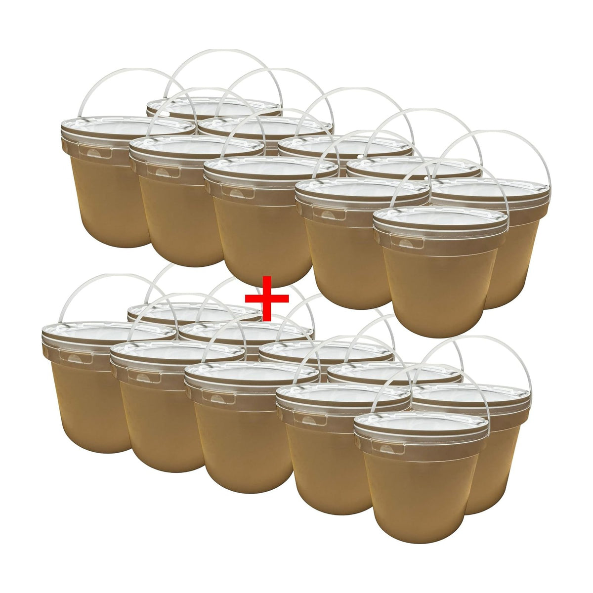 Lot de 20 seaux plastiques 5 L avec couvercle hermétique – Empilables et réutilisables