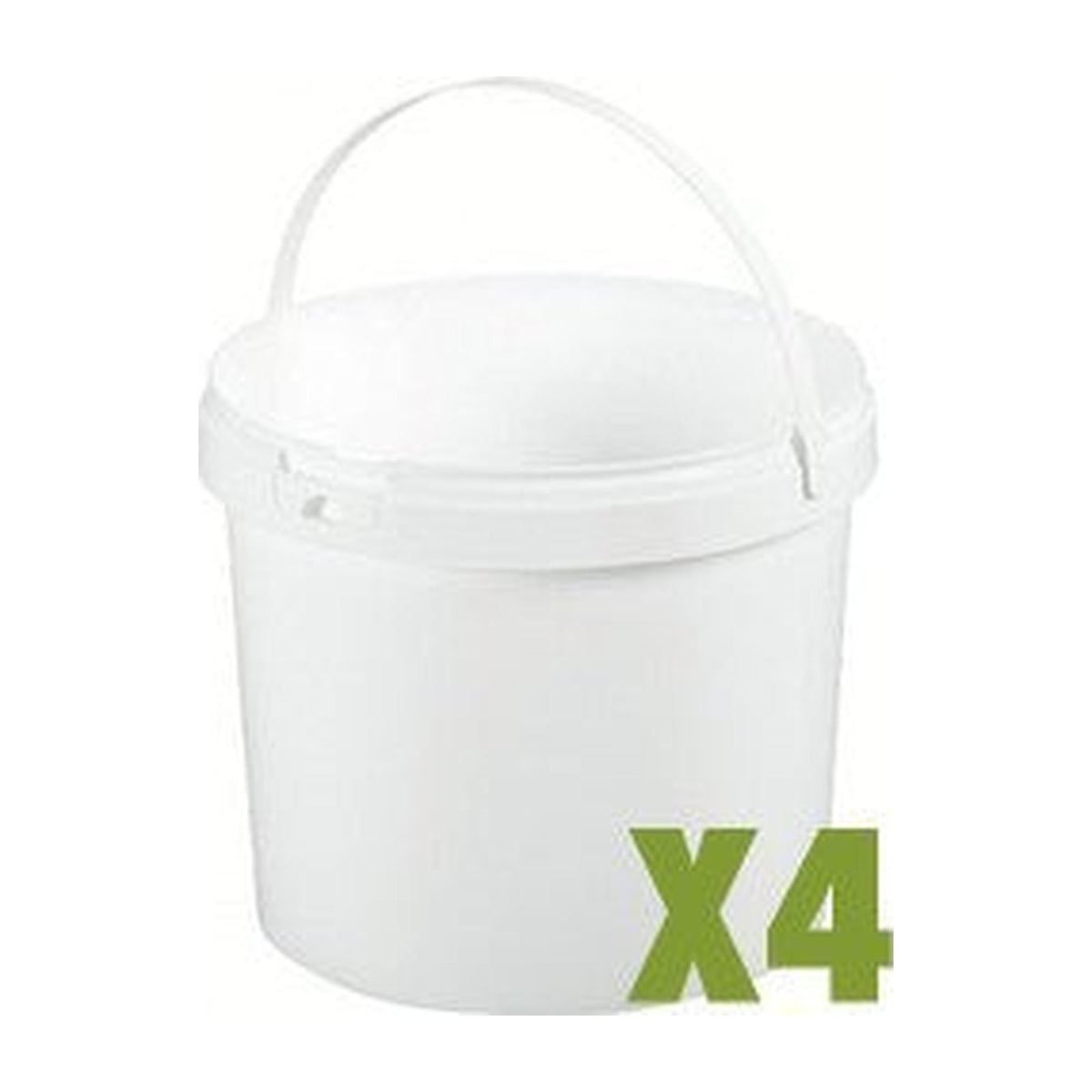 Lot de 4 seaux plastiques 5 litres avec couvercle