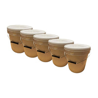 Lot de 5 Seaux Plastiques 20 L avec Couvercle Hermétique – Robustes, Étanches et Empilables