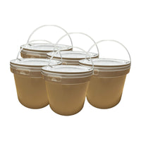 Lot de 5 x Seau 5 litres en Plastique avec Couvercle – Étanche, Réutilisable et Idéal pour Produits Alimentaires ou