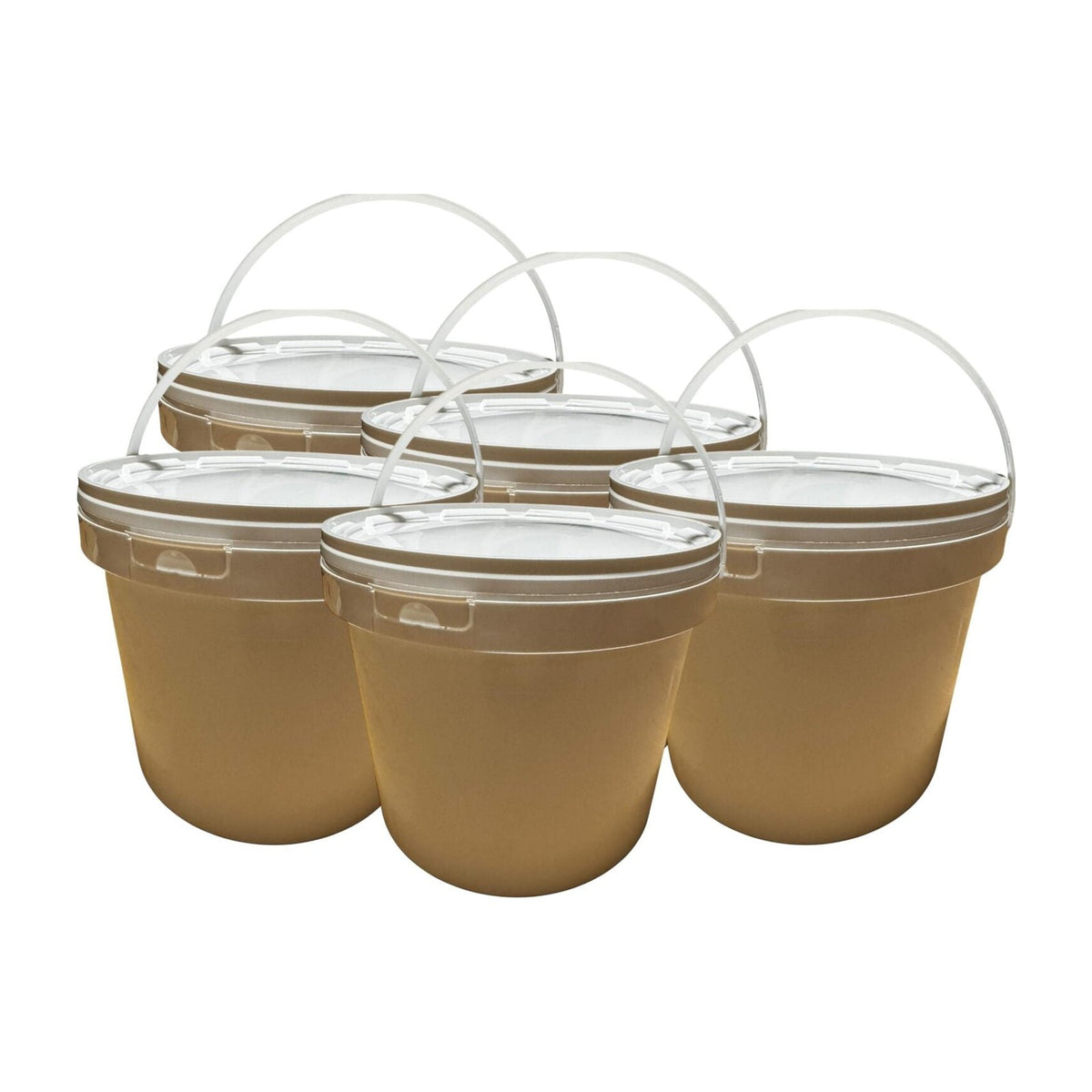 Lot de 5 x Seau 5 litres en Plastique avec Couvercle – Étanche, Réutilisable et Idéal pour Produits Alimentaires ou