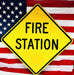 Road Sign Fire Station XXL